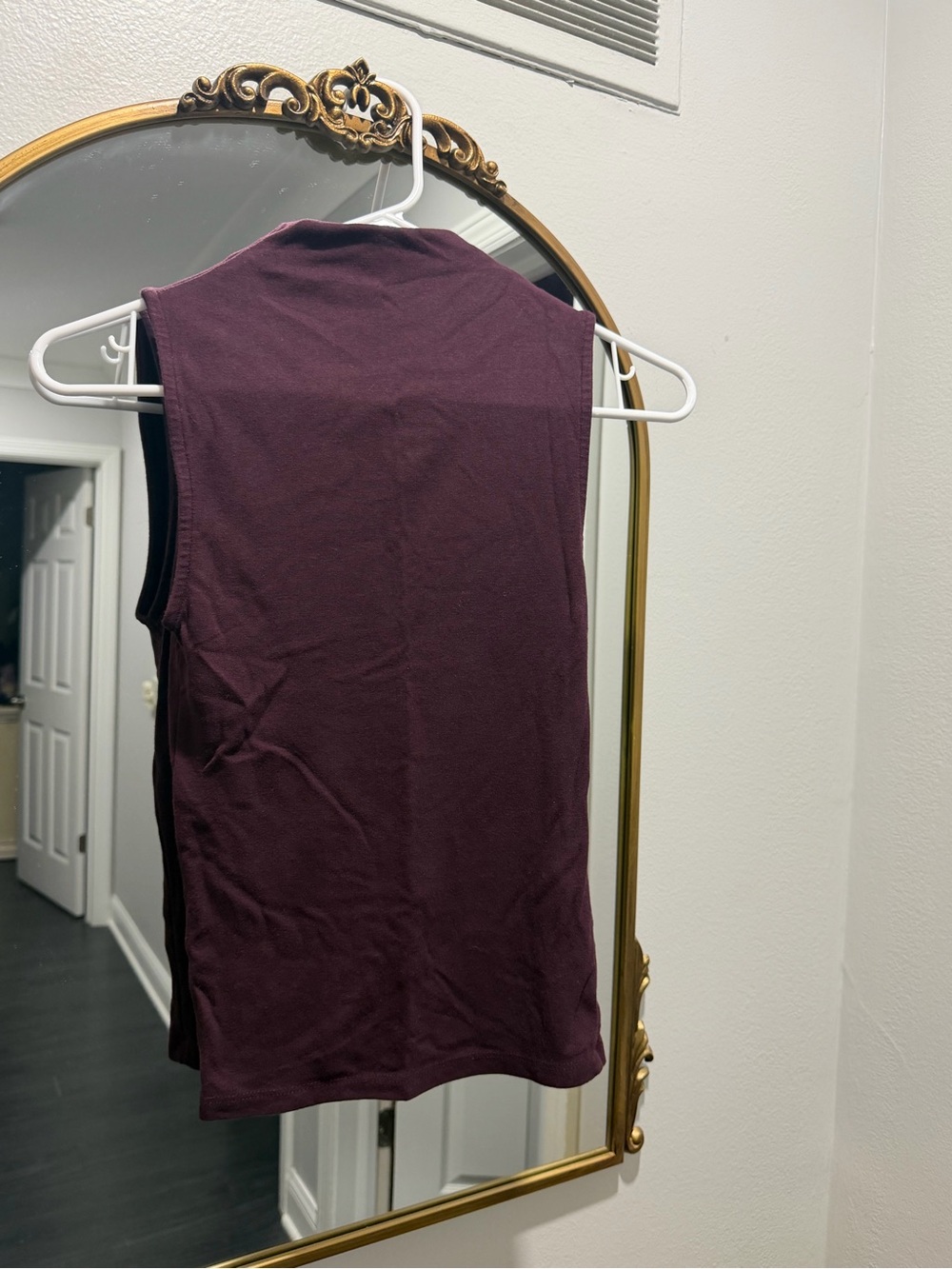 Zara Sleeveless Mock Neck Tank in Plum